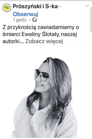 Nie żyje 35-letnia Ewelina Ślotała - autorka książek o kulisach życia w Konstancinie. Krzysztof Rutkowski udzielił jej pomocy po brutalnym pobiciu w Hiszpanii