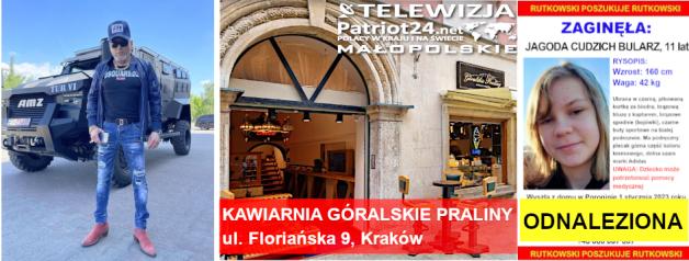 Jagoda z Poronina została odnaleziona! Konferencja Biura Rutkowski dzisiaj w Krakowie!