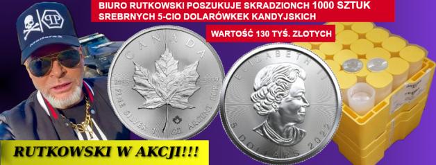 [VIDEO] BIURO RUTKOWSKI poszukuje skradzionych 1000 sztuk srebrnych 5-cio dolarowych kanadyjskich monet o wartości 130 tys. złotych
